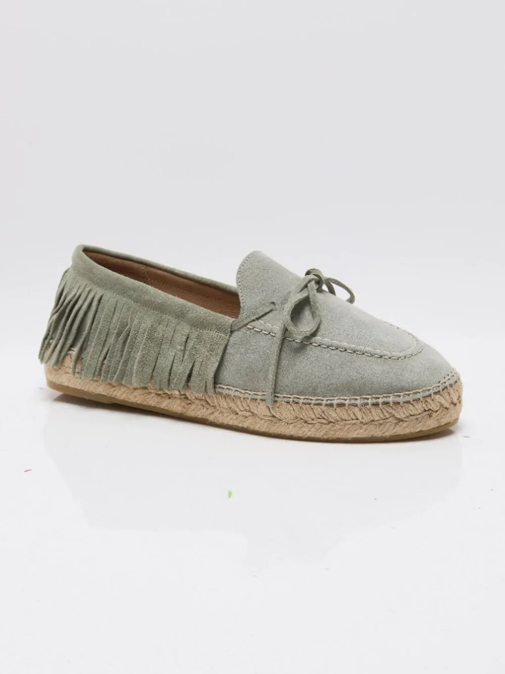 FREE PEOPLE Faraway Fringe Espadrilles / Mint Suede
